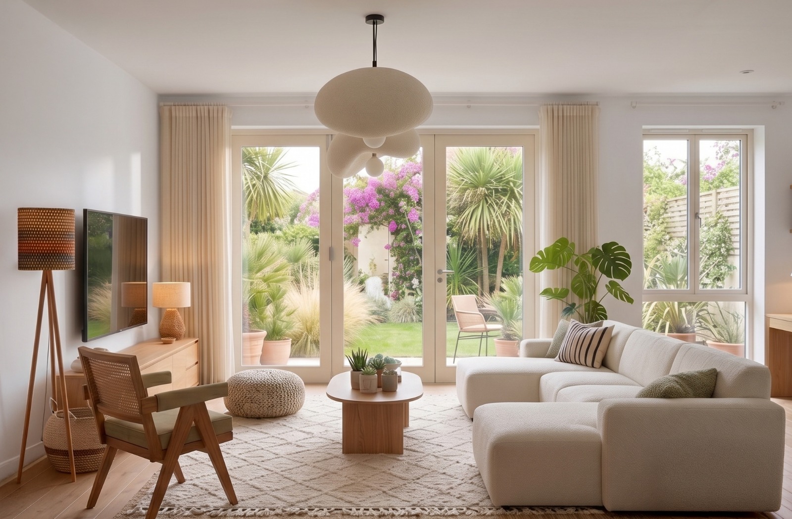Delivered living room, coastal light
